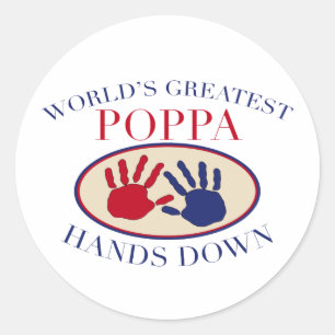Sticker Rond Meilleur Papa Haut la Main