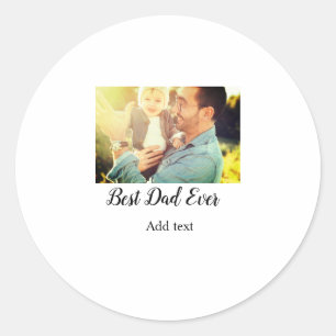 Sticker Rond Meilleur papa jamais fête des pères fils fille pap