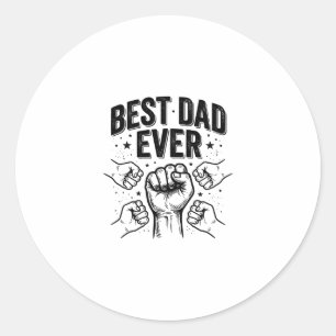Sticker Rond Meilleur Papa Jamais Poing Vintage Design de T-shi