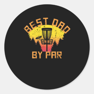 Sticker Rond Meilleur papa par Par Disque Golf Fête des pères D