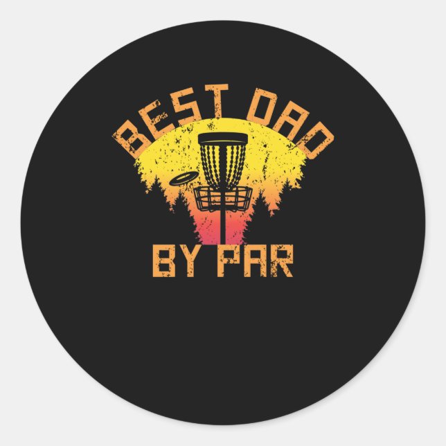Sticker Rond Meilleur papa par Par Disque Golf Fête des pères D (Devant)