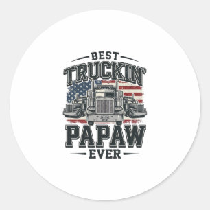 Sticker Rond Meilleur Papaw de camionnage jamais Vintage vecteu