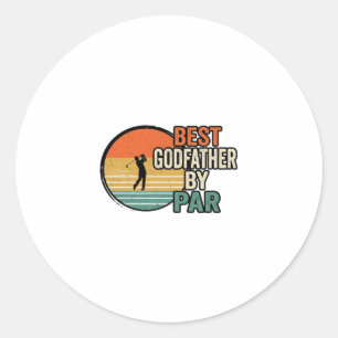 Sticker Rond Meilleur Parrain par Par Vintage Golf Vector Desig