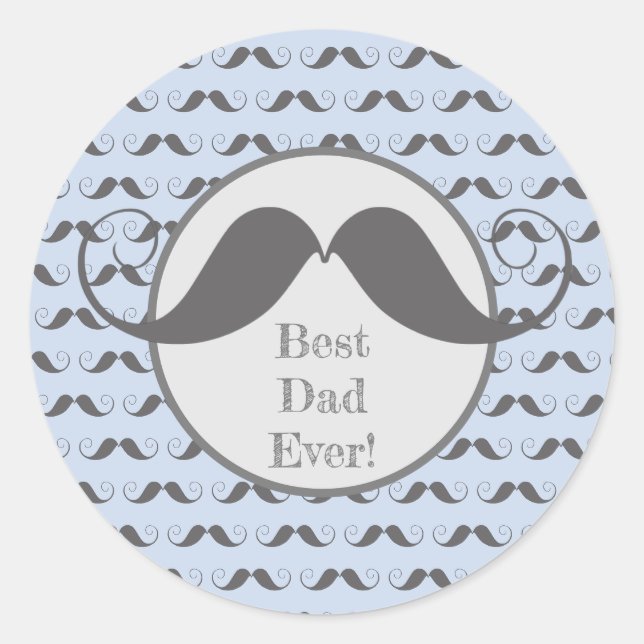Sticker Rond Meilleur Père Jamais ! Fête des pères Motif de Mou (Devant)