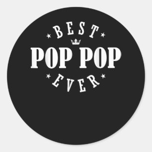Sticker Rond Meilleur Pop Pop Ever Design - Pop Pop Pop