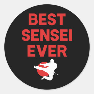 Sticker Rond Meilleur Sensei Jamais Karate Judo Tae Kwon Do App