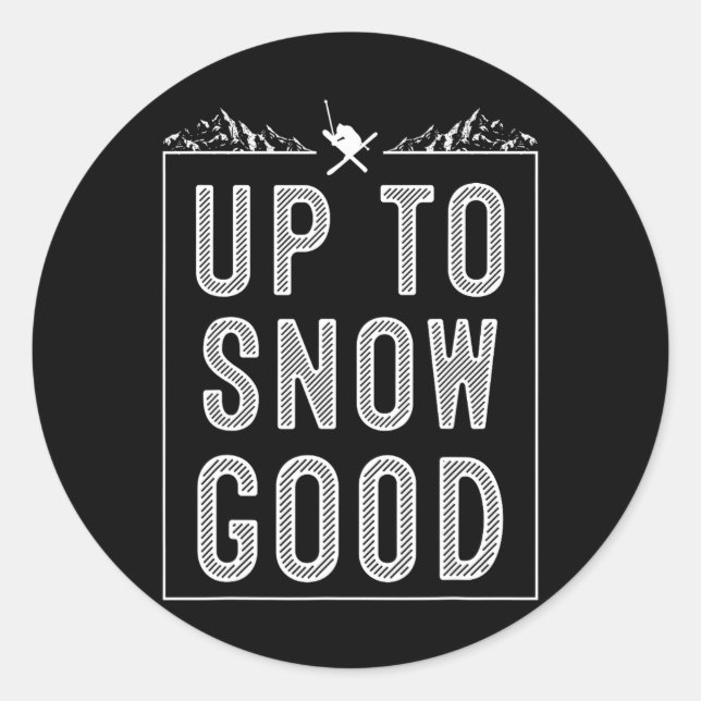 Sticker Rond Meilleur Snowboard Ski Ride Cadeau Skieurs Mignonn (Devant)