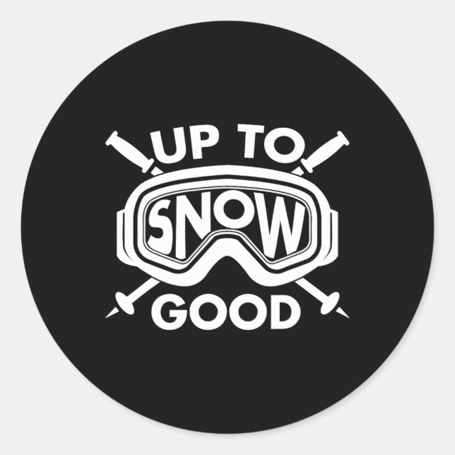 Sticker Rond Meilleur Snowboard Ski Ride Cadeau Skieurs Mignonn (Devant)