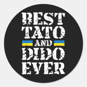 Sticker Rond Meilleur Tato et Dido jamais Fête des Pères Ukrain