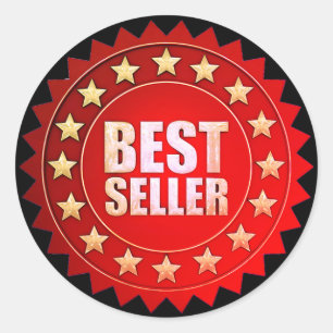 Sticker Rond Meilleur Vendeur Rouge