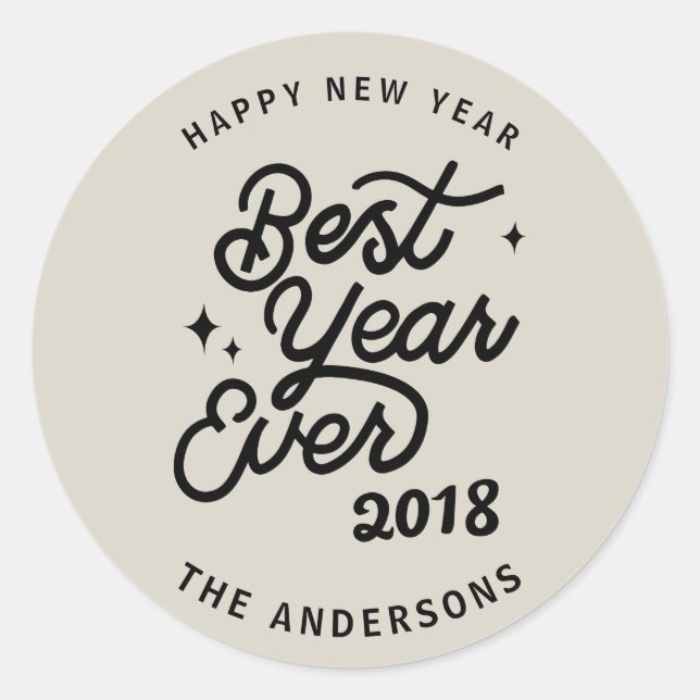 Sticker Rond Meilleure année pour les nouvelles années (Devant)