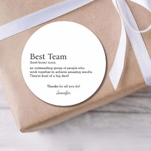 Sticker Rond Meilleure équipe Personnel corporatif Appréciation