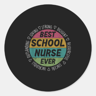 Sticker Rond Meilleure infirmière de l'école toujours apprécier