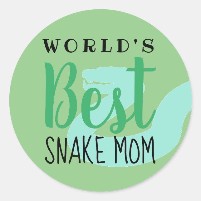 Sticker Rond Meilleure maman serpent du monde - Personnalisable (Devant)