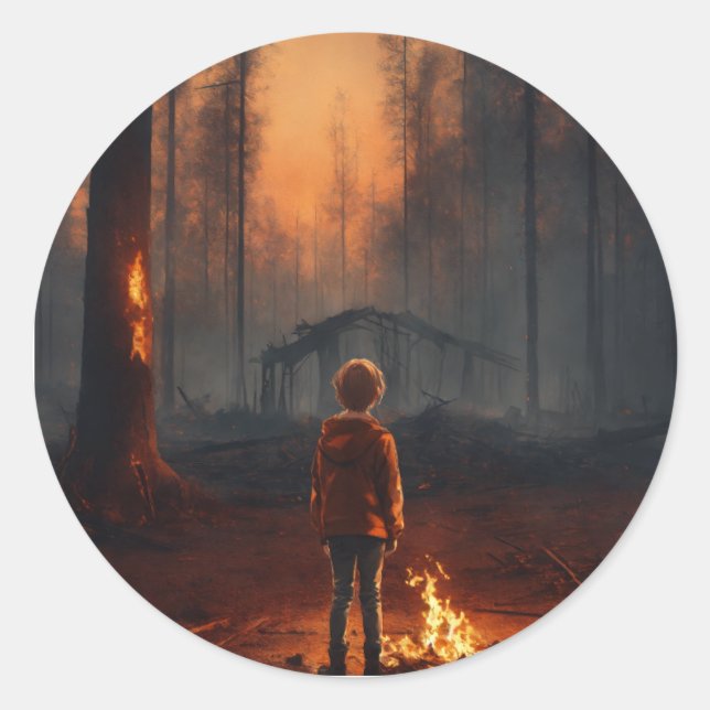 Sticker Rond meilleure vue nocturne (Devant)