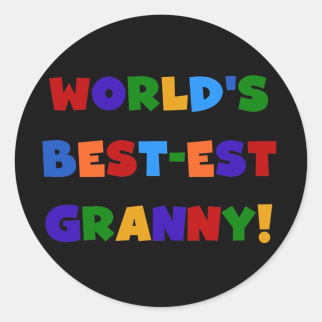 Sticker Rond Meilleures couleurs vives de mamie au monde (Devant)