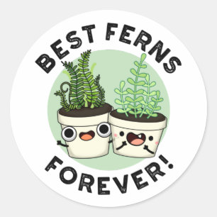 Sticker Rond Meilleures fougères pour toujours drôle BFF Pun