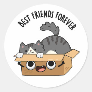 Sticker Rond Meilleurs Amis Pour Jamais Drôle Chat Et Camion