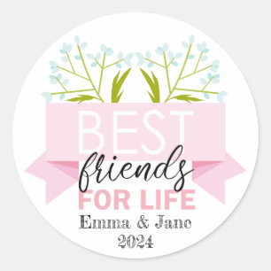 Sticker Rond Meilleurs amis pour la vie Bonne Journée d'amitié