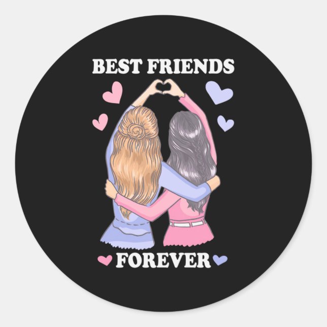 Sticker Rond Meilleurs amis pour toujours (Devant)