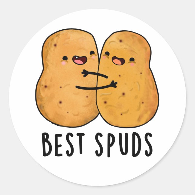 Sticker Rond Meilleurs Puds Amusant Best Buddies Pomme de terre (Devant)
