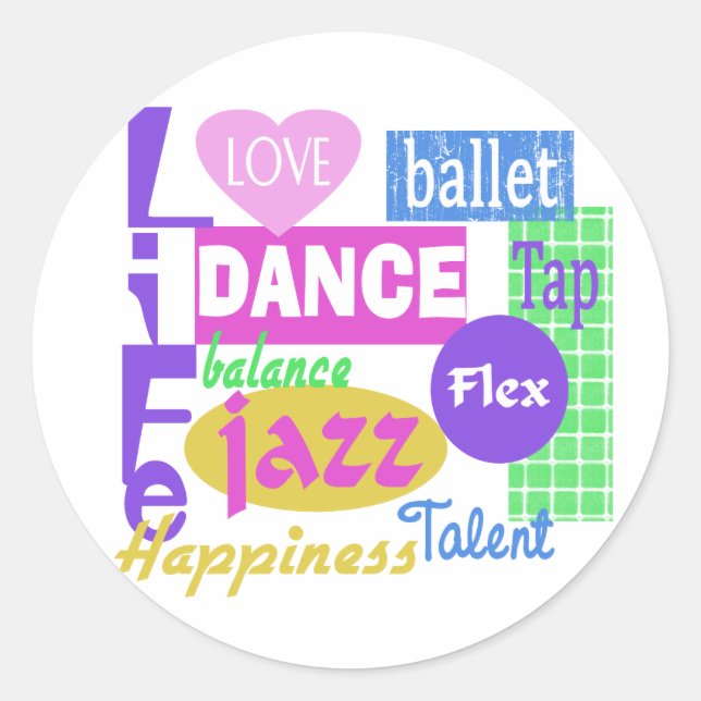 Sticker Rond Mélange de danse (Devant)