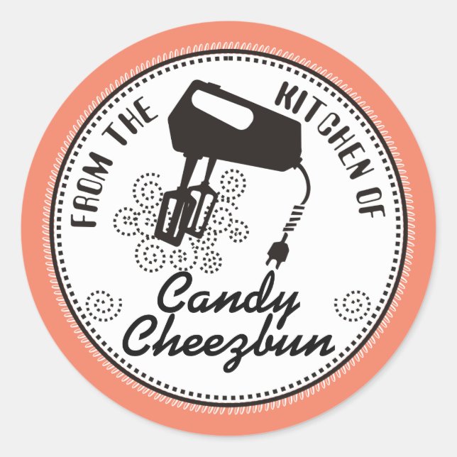 Sticker Rond Mélangeur électrique couleur personnalisée de la c (Devant)