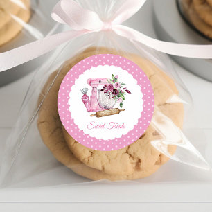 Sticker Rond Mélangeur Rose Boulangerie