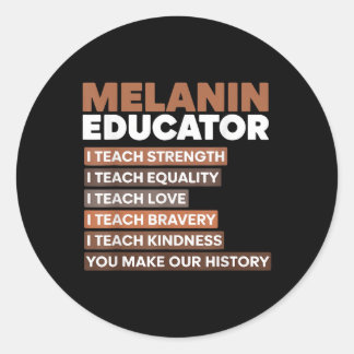 Sticker Rond Melanin L'Idée De L'Éducatrice Pour Les Femmes Ens