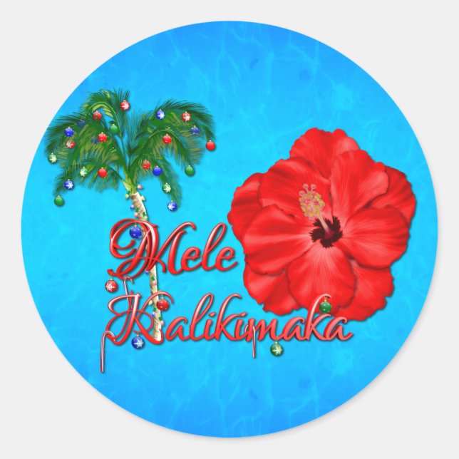 Sticker Rond Mele Kalikimaka (Devant)