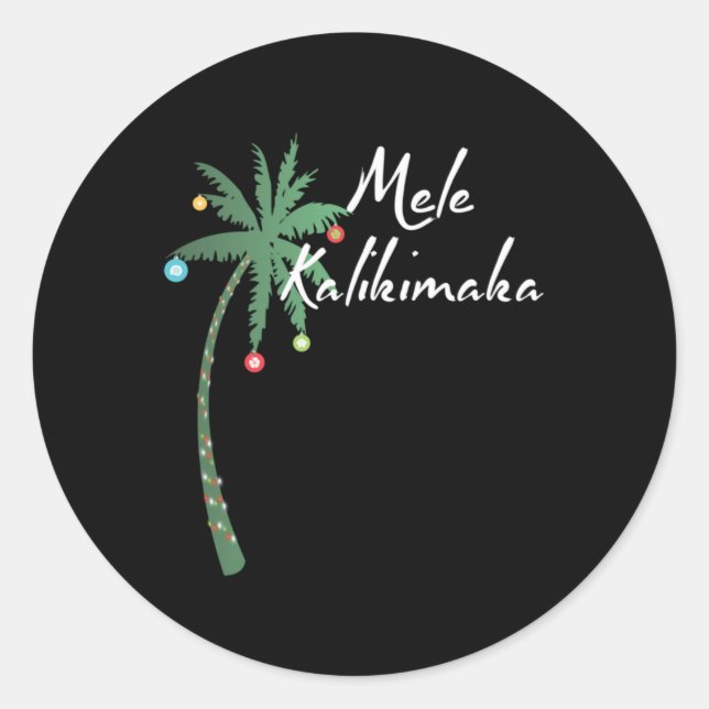 Sticker Rond Mele Kalikimaka Hawaii Christmas Hawaiian T Shirt  (Devant)