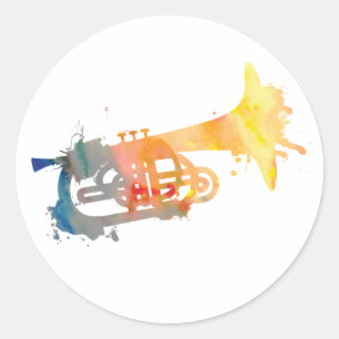 Sticker Rond Mellophone de peinture