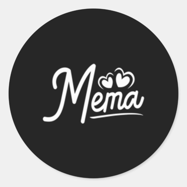 Sticker Rond Mema De Grand-Enfants Mema Pour Grand-Mère (Devant)