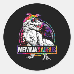 Sticker Rond Memawsaurus Dinosaure Memaw Saurus Famille Assorti