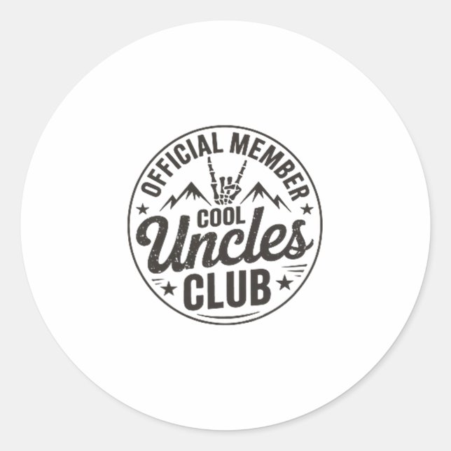Sticker Rond Member Cool Uncles Club Funny Uncle Father's Day  (Devant)