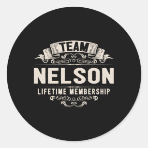 Sticker Rond Membre à vie Team Nelson Nom