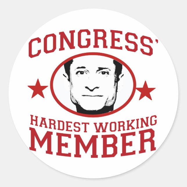 Sticker Rond Membre de travail le plus dur du Congrès (Devant)