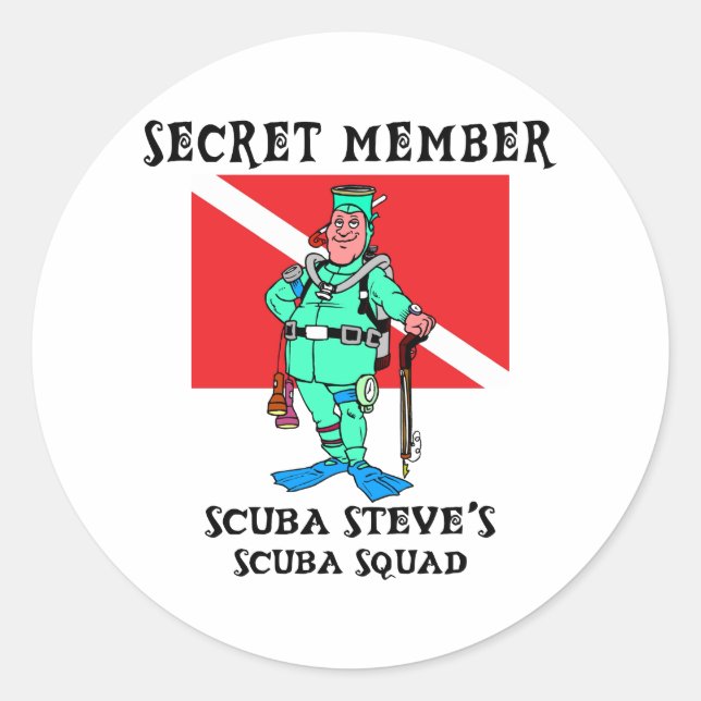 Sticker Rond Membre secret SCUBA Steve (Devant)