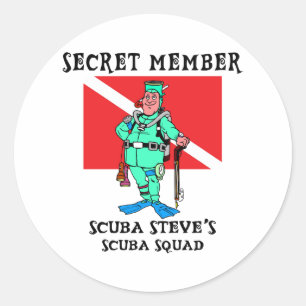 Sticker Rond Membre secret SCUBA Steve