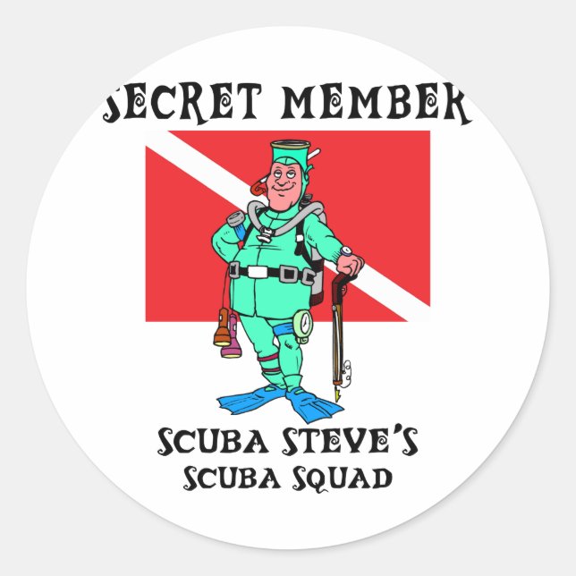 Sticker Rond Membre secret SCUBA Steve (Devant)