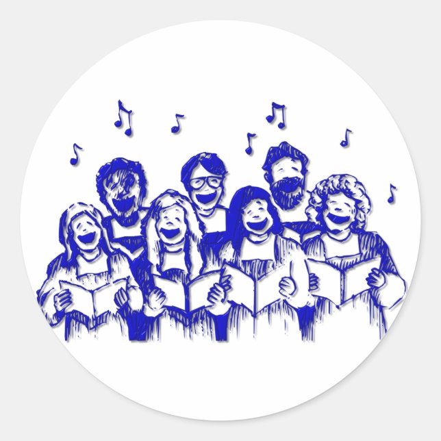 Sticker Rond Membres/chanteurs de chorale (Devant)