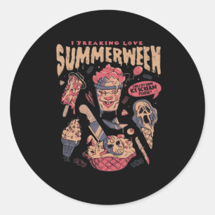Sticker Rond Mème classique Summerween