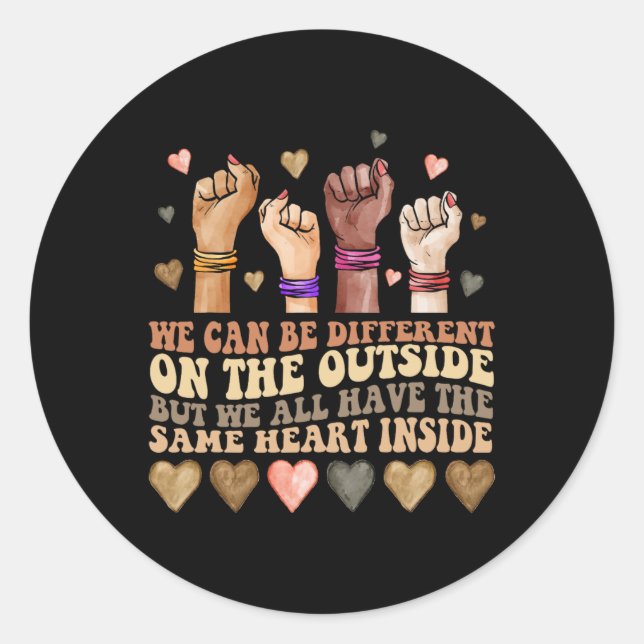 Sticker Rond Même coeur à l'intérieur de Junetten Mois de l'his (Devant)