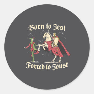 Sticker Rond Mème cool médiéval graphique vintage chevaliers dr