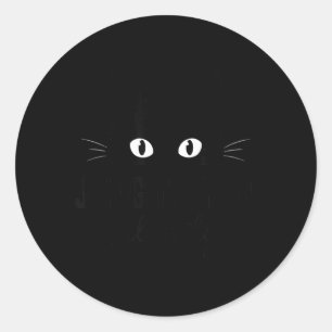 Sticker Rond Mème de chat noir drôle qui vous juge silencieusem