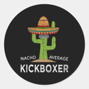 Sticker Rond Mème de kickboxeur hilarant amusant Kickboxing drô