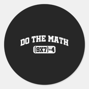 Sticker Rond Mème de maths, Mème de maths 67, Professeur de six