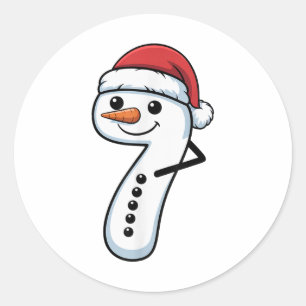 Sticker Rond Mème de Noël de couple bonhomme de neige 67 corres