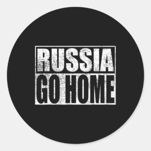 Sticker Rond Mémé de soutien à l'Ukraine Russie rentre chez toi