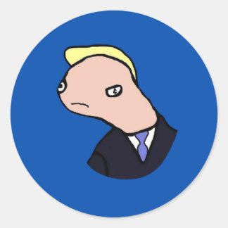 Sticker Rond Mème Doland Tremp Ultimate (bleu)